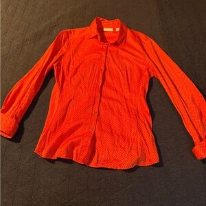 Women's Red Button-Up Shirt
